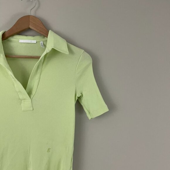 Helmut Lang Ribbed Cotton Polo Henley Shirt in Green Size XS - Picture 5 of 5